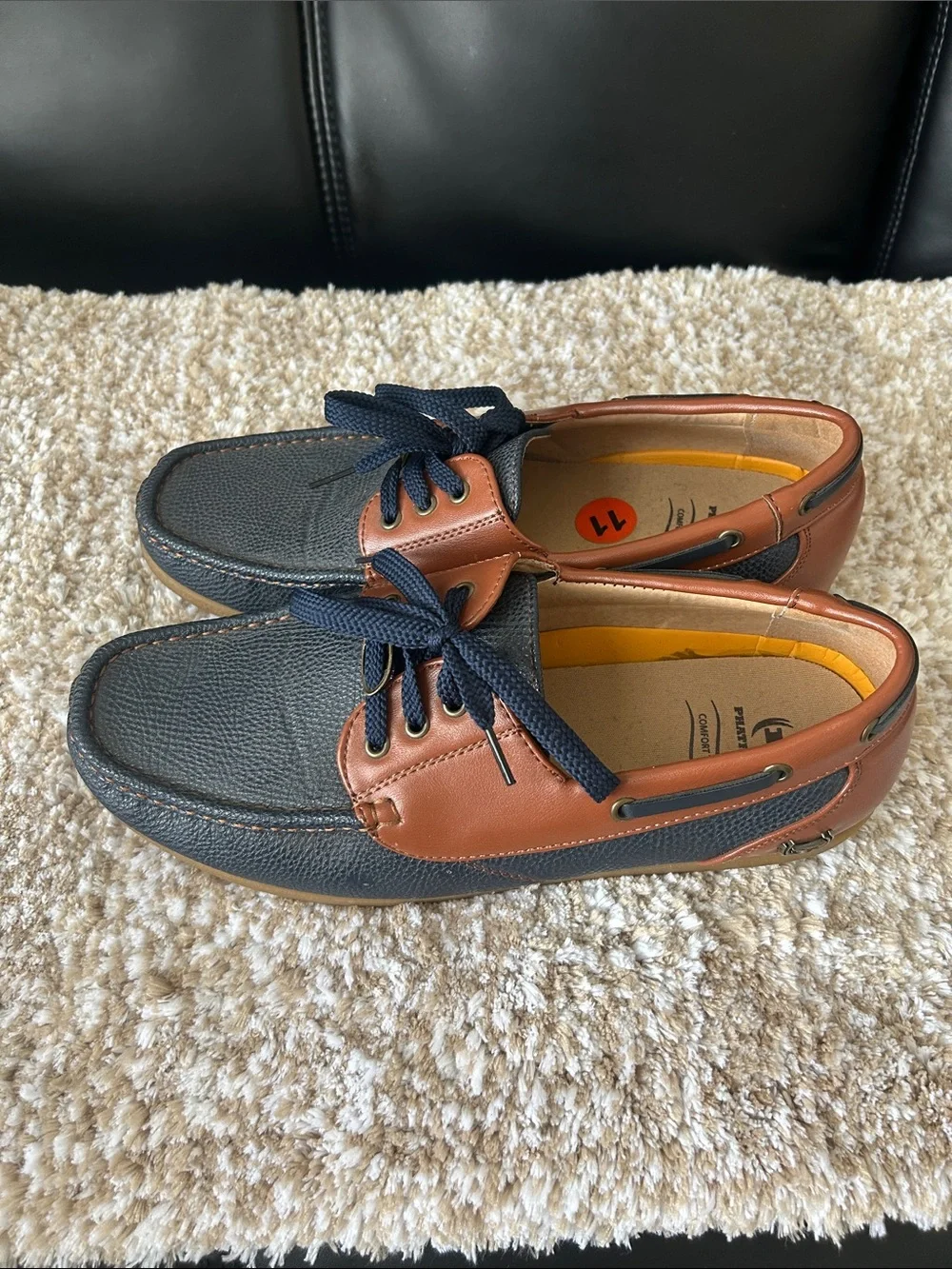 Phattfarm Two-Tone Brown & Navy Boat Shoes